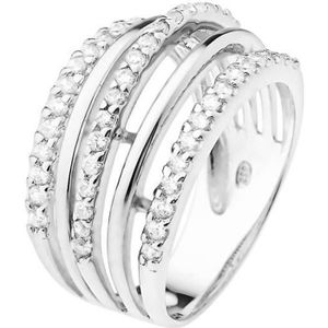 Bague Vintage Argent Sterling 925 Années 80 - Zircon/diamants - Taille UK R (9)
