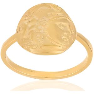 Bague Médaille Motif égyptien En Plaqué Or 18 Carats - Tailles 50 à 60 - Neuf Avec étiquettes