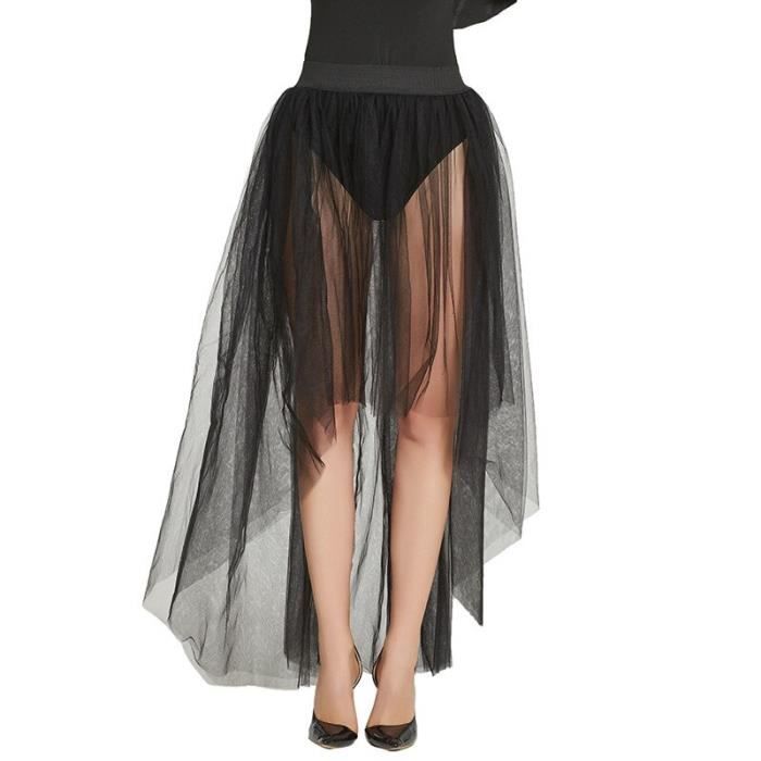 Jupe,Jupe longue transparente en Tulle pour femmes, nouveau Design, une  couche, Maxi, noire, Sexy, transparente, 2021 - Type Black Blanc -  Cdiscount Prêt-à-Porter