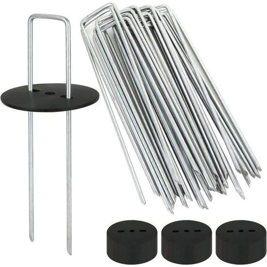 50 Piquets De Jardin Avec 50 Rondelles - Piquets De Fixation En Acier