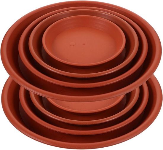 Lot De 3 Soucoupes De Plantes 18,5x18,5 Cm - Plastique Robuste, Blanc/Gris/Noir, Pour Pots Intérieur/Extérieur