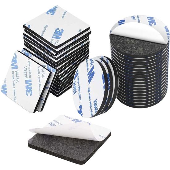 Scotch Double Face Extra Fort Réutilisable - Lot De 10 Bandes Velcro 5x10 Cm - Noir - Pour Fixation Murale Sans Perçage