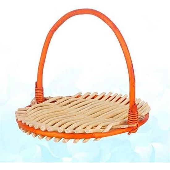 Grand Panier En Osier Ronde 42 Cm - Corbeille à Fruits Déco Campagne - Idée Cadeau