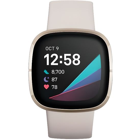 FITBIT Sense - Montre connectée - Lunar Blanc