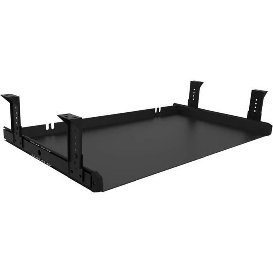 Plateau Clavier Sous Bureau Coulissant – Tiroir Ergonomique Métal Noir | Support Clavier Glissant Robuste