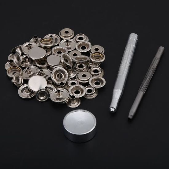 Boutons-Pression Métalliques Laiton Noir 25mm - 20 Ensembles | Pour Sacs, Vêtements, Cuir