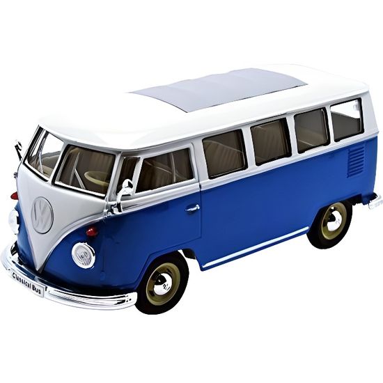 Solido 1/18 - Volkswagen T1 Samba Bleu Et Blanc 1962 - Neuf