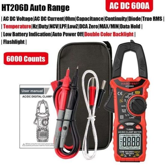 Multimètre HT Instruments HT9012 Pince Ampèremétrique Numérique CAT III