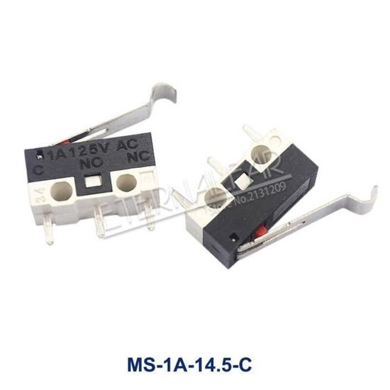 Lot De 10 Micro-interrupteurs SPDT 1A 125V – Bouton Poussoir 3 Broches Avec Longue Poignée à Rouleau – Pour Souris, Appareils Électroniques