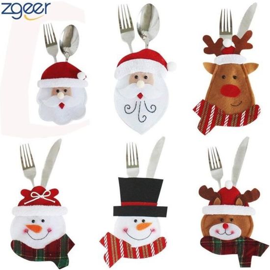 6 Pièces Lot Pochettes Porte Couverts Non Tissé Décoratives