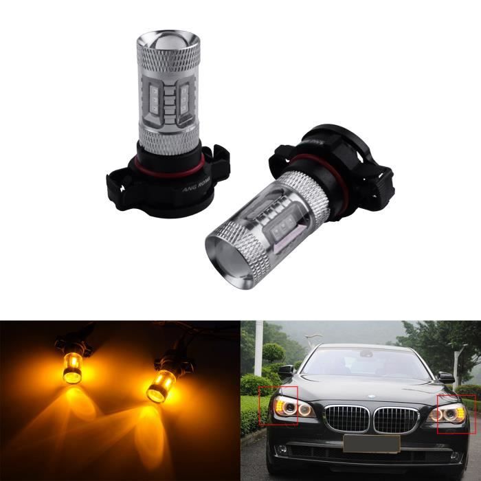 2x PSY24W PG20/4 Ampoule LED Clignotant Latéral Pour VW GOLF VI POLO Citroen C5 OPEL Astra Audi A3 A6 Q5