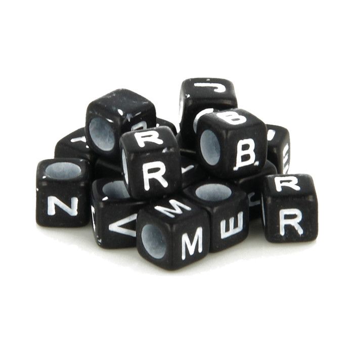 Perle Dé Alphabet 6mm noir et blanc 300 pièces - Artémio Noir