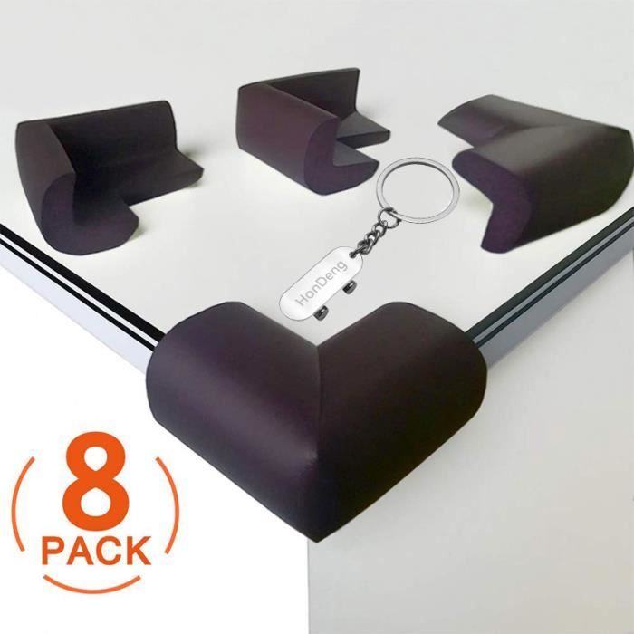 8pcs Protection Coin de Table,Mousse Souple Protection Sécurité Bébé Protege de Coins pour Tables et Tout Meubles Pointus,Marron