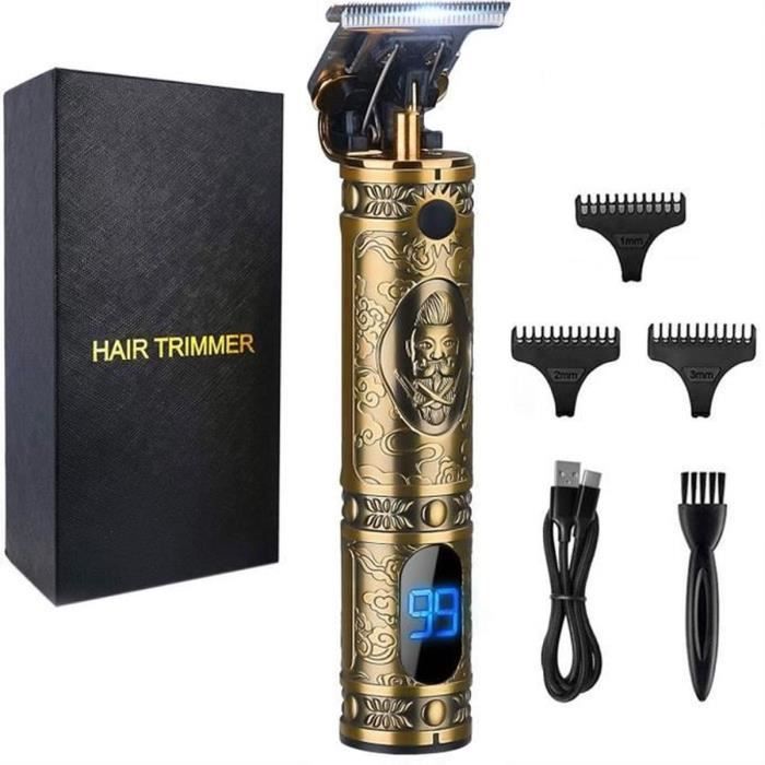 VOIMO Tondeuse cheveux hommes,Tondeuse Barbe Electriques Professionnelle,Écran à LED, Rechargeable,Tondeuse Kit