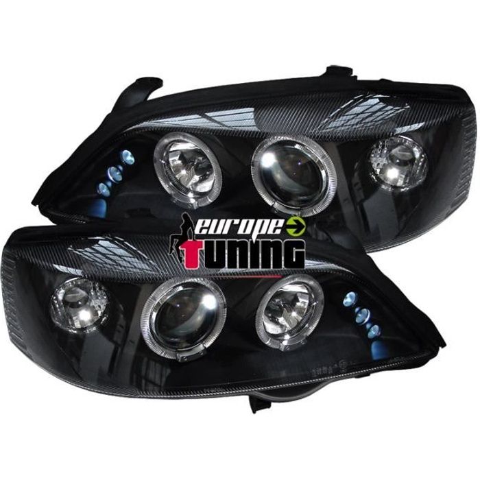 phares Angel Eyes --New Style--, noir,... 97-04 pour: Opel Astra G 97-04