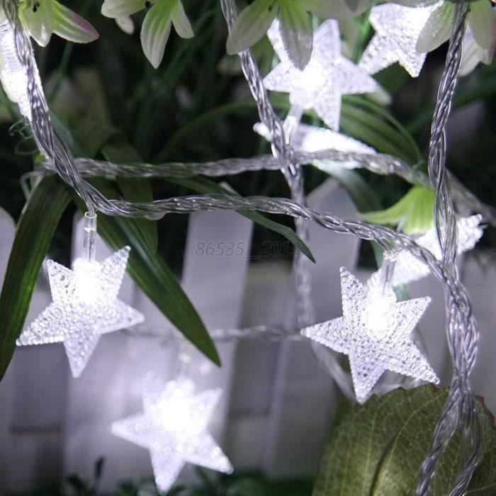 U 10M 100 Led Guirlande Lumineuse Etoile Pour Jardin Exterieur Fête Mariage Décor Blanc Froid - MCECRT-A1570