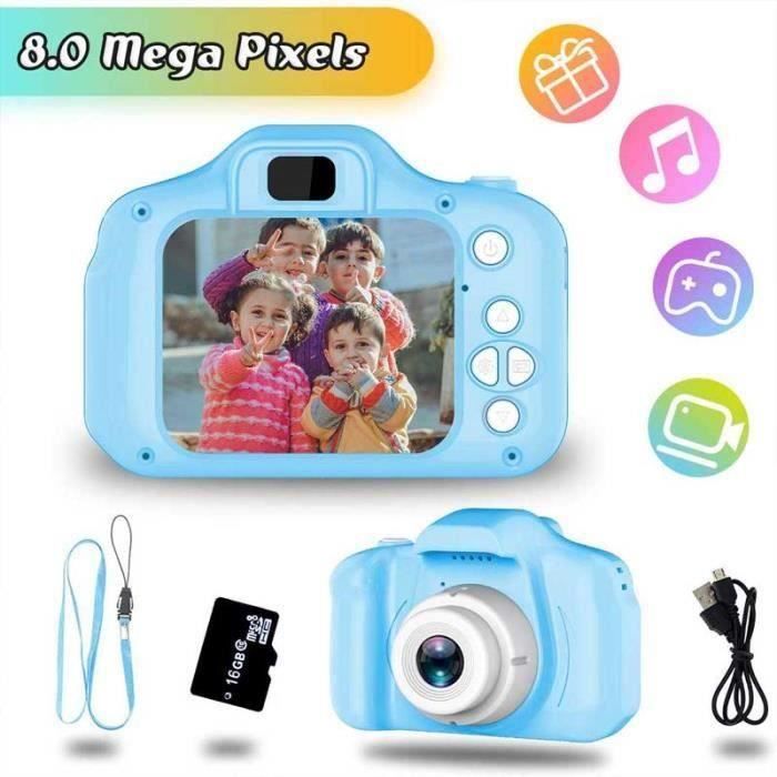 Jouets 3-6 Ans Fille Appareil Photo Enfant HD1080P Appareil Photo Numerique Enfants Cadeaux Anniversaire Noël Présente (Bleu)