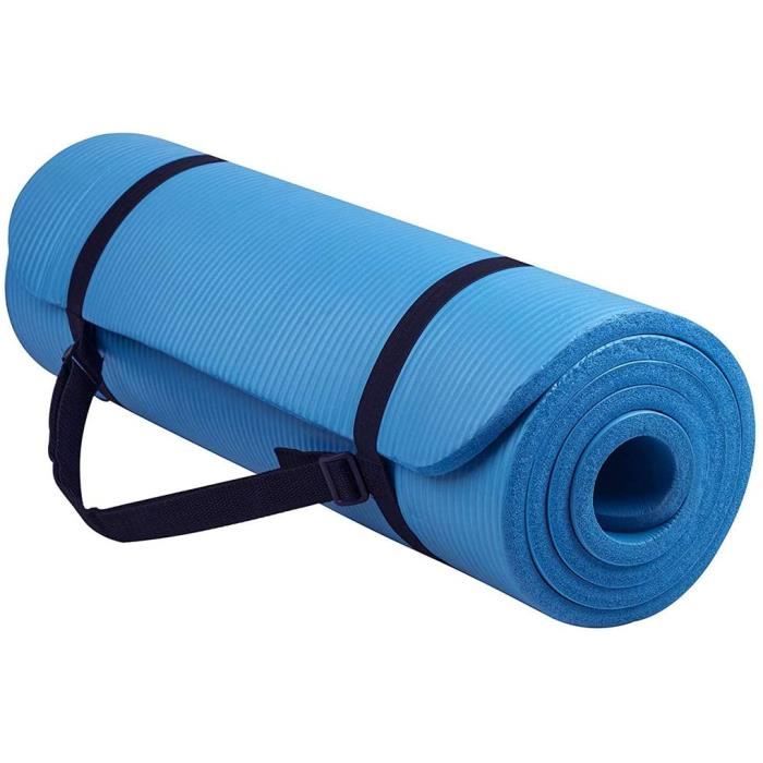 lot de tapis de yoga-pilates-fitness extra épais en NBR antidérapant Longueur 183 cm avec sangle 751
