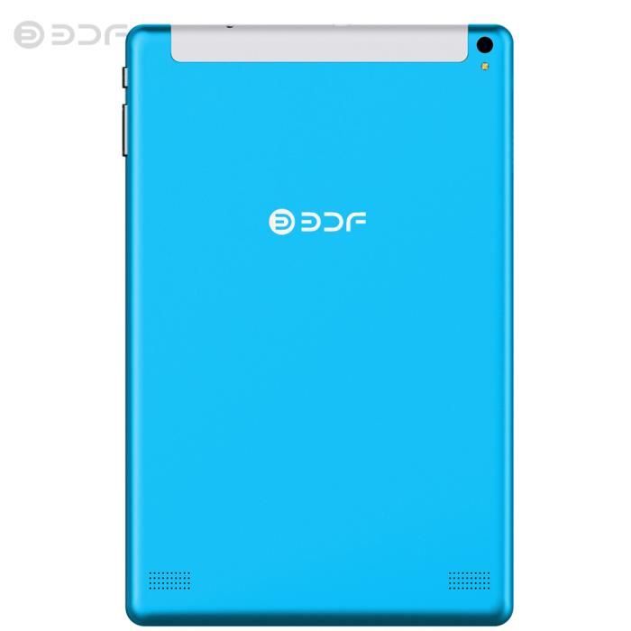 BDF Tablette PC Tactile 10.1 pouces Appel Tablet PC MTK 6580 3G - 4G Android 7.0 5000mAh avec housse de protection - Bleu