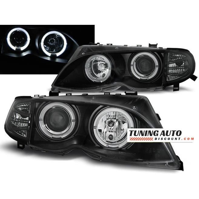 Phares avant BMW e46, 09.01-03.05 angel eyes noir ( 26995 )