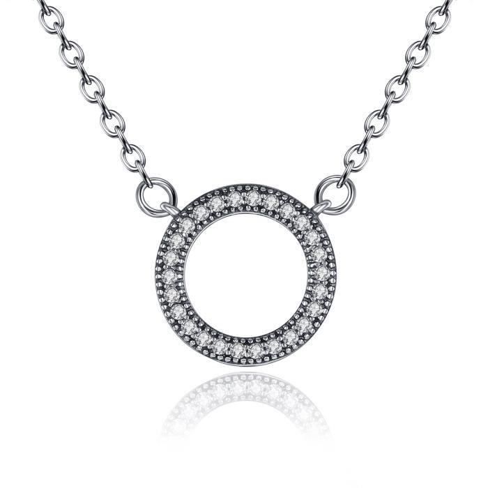 Collier Femme Coeurs entrelacés Cristal Swarovski Element Blanc Zircon de qualité AAA Bijoux Femme Cadeau Bijoux PSN010