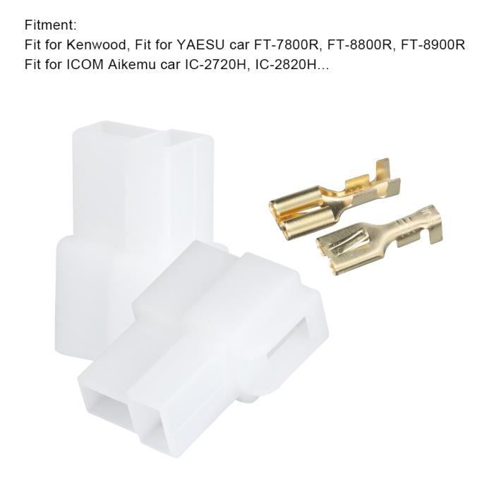 Fiche d'Alimentation à 2 Broches de Type T Ensemble de Connecteurs de Câble Radio Voiture Convient pour Kenwood-NIM