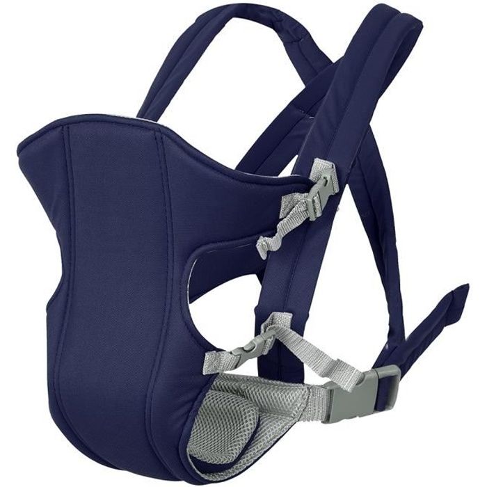 Tbest Écharpe pour bébé 1Pc nouveau-né bébé porte-bébé sac à dos respirant avant arrière transportant une écharpe (bleu