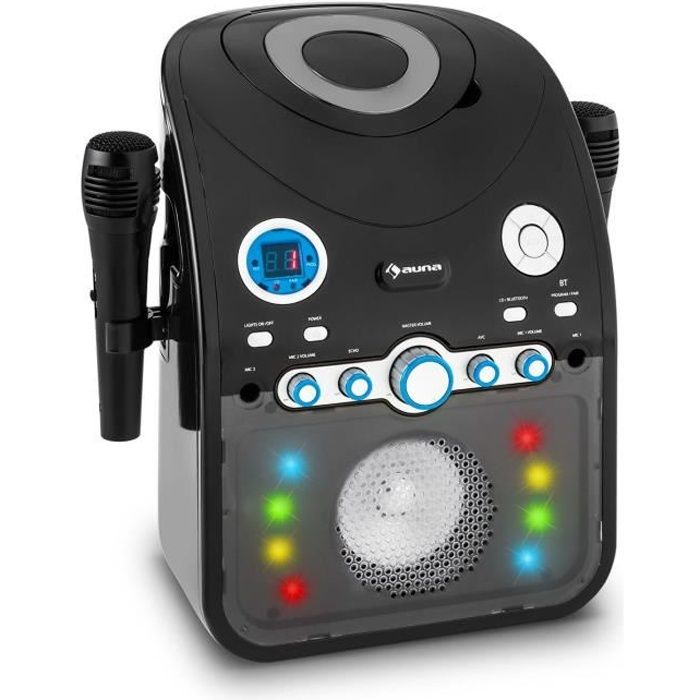 Système karaoké - Auna StarMaker 2.0 - Avec fonction Bluetooth - Lecteur de CD & micro - Noir