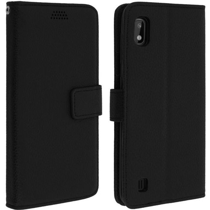 Housse Samsung Galaxy A10 Etui Portefeuille Porte-carte Support Vidéo noir Noir
