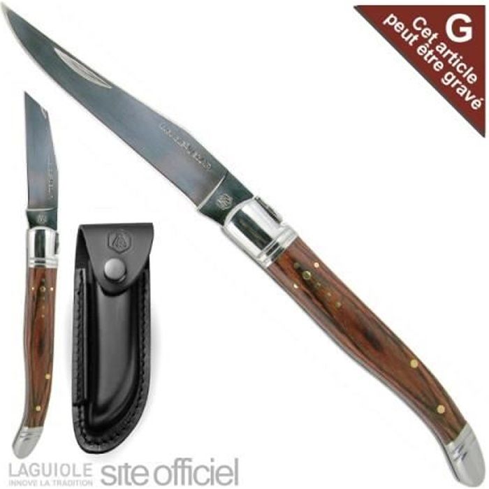 LAGUIOLE coffret couteau Rando + étui cuir vach...