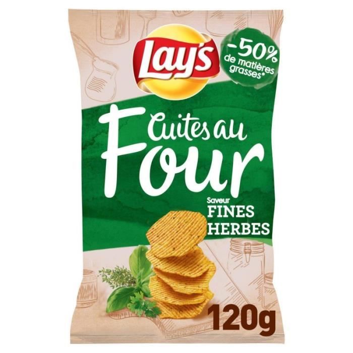 LAY'S - Cuites Au Four Saveur Fines Herbes 120G - Lot De 4