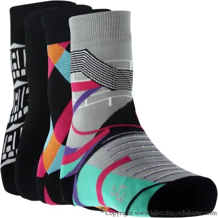 PULL IN Lot de 4 paires de Chaussettes Adulte Coton PACK2 Multicolore