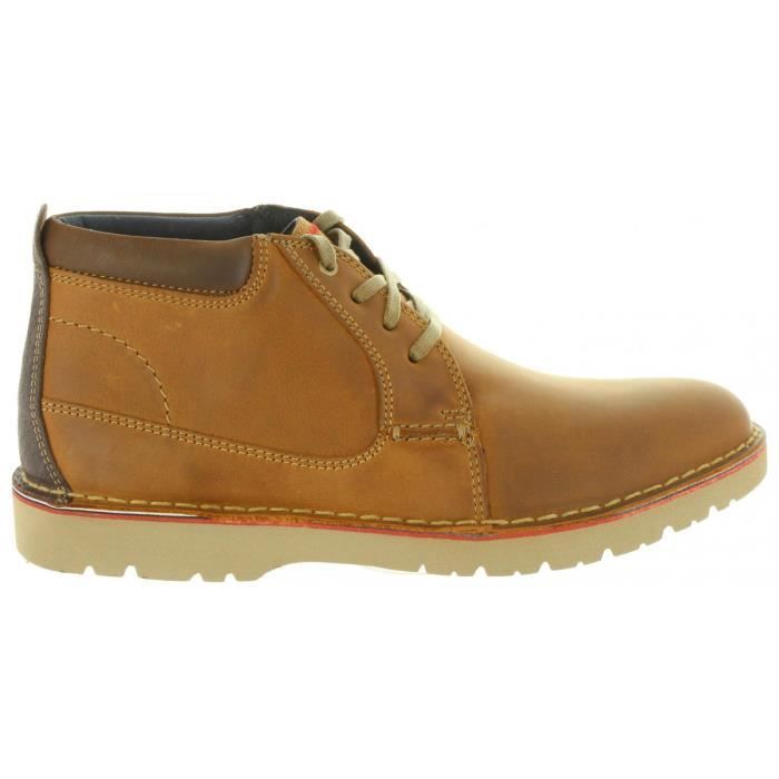 Bottines pour Homme CLARKS 26136671 VARGO DARK TAN LEA
