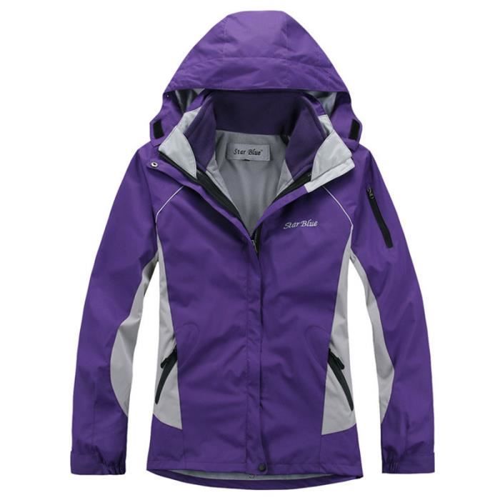 Blouson de Ski Alpinisme Femme A Capuche Imperméable