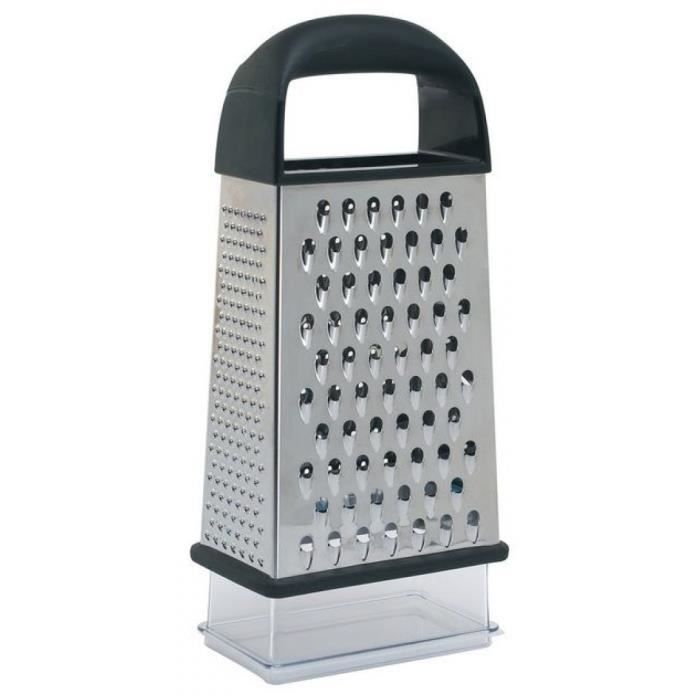 OXO Good Grips Boîte à râpe 4 faces avec récipient argenté