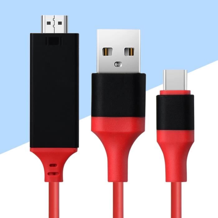 Câble USB3.1 de type C à Ligne d'affichage à l'écran du téléphone mobile TV (Rouge) SWITCH - HUB ETHERNET - INJECTEUR