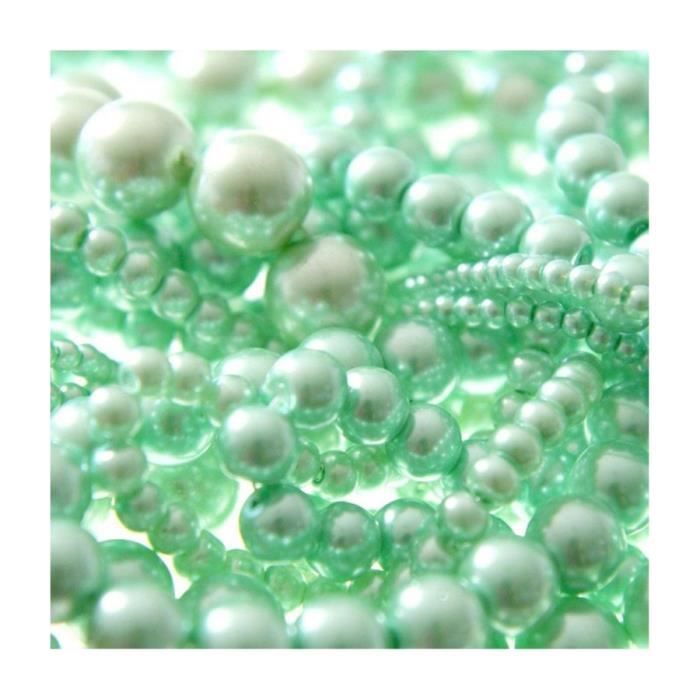 Perles nacrées 5 mm en verre de bohême couleurs pastel lot de 100 Vert