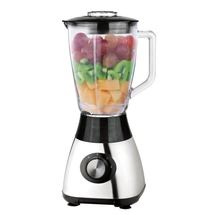 TD® Blender Mixeur Multi-fonction - 1,5L - Inox - Robot de cuisine alimentation 230V Conception acier inoxydable - Jus Shaker