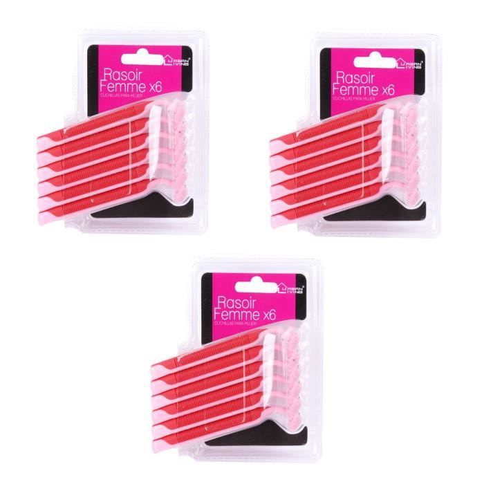 Lot de 18 Rasoirs femme - Rose