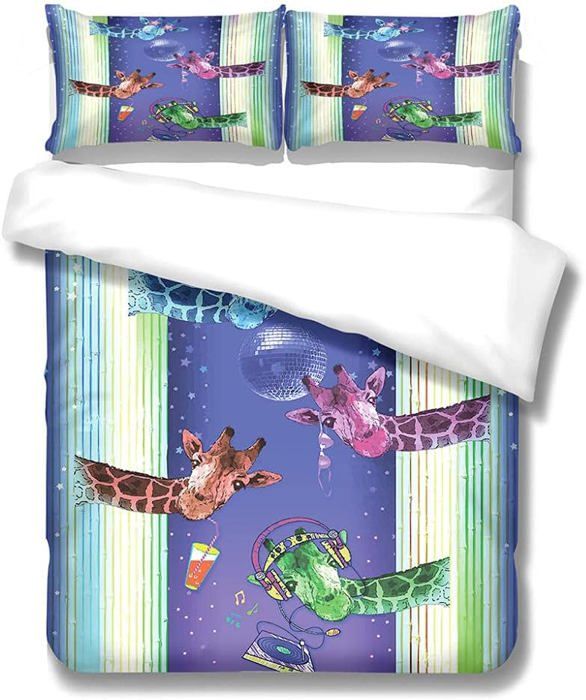 Parure De Lit Enfant Licorne Hoimlm - Housse De Couette + 1 Taie, Microfibre Douce, 120x150 Cm