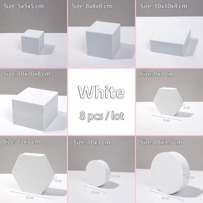 Ornements de fond de prise de vue de cube 3D blanc,accessoires de