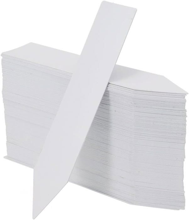 150 étiquettes De Plantes En Plastique Réutilisables + Marqueur - Pour Jardin, Semis, Herbes, Légumes, Blanc, Longueur 10 Cm