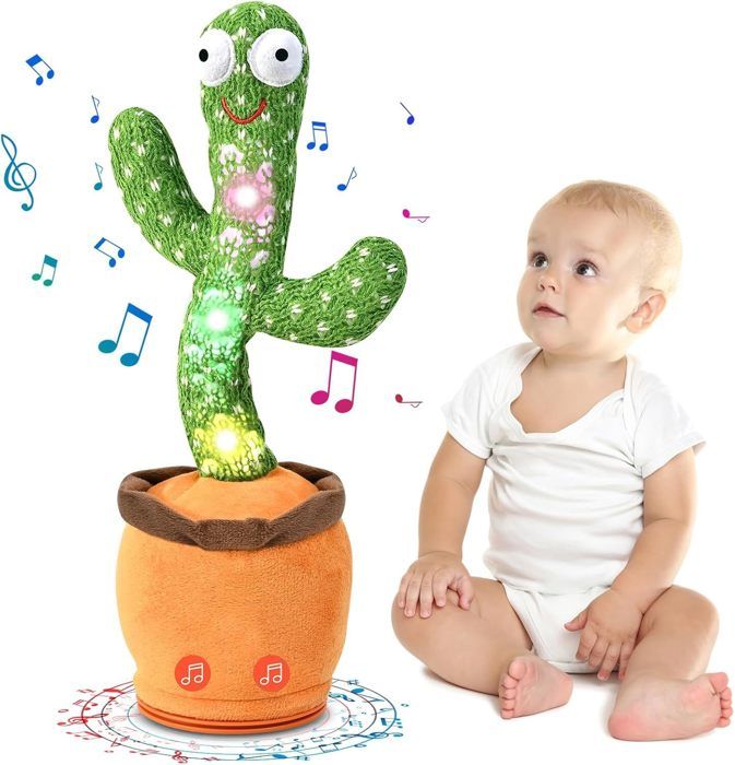 Jouet Bébé - HAUTSTORE - Cactus Dansant - 120 Chansons - Peluche Interactive - Éclairage LED
