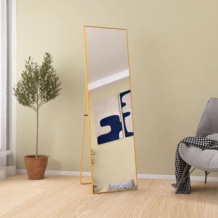 Miroir Complet Du Corps Rotatif à 360°, Miroir De Sol En Bois Massif Avec Porte-manteau, Pour Chambre à Coucher, Couloir, Salon