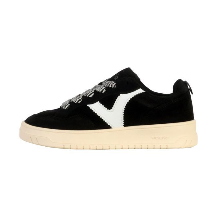 Victoria Baskets femme - VICTORIA - Seul Oversize - Cuir noir - Semelle intérieure matelassée - Lacets épais