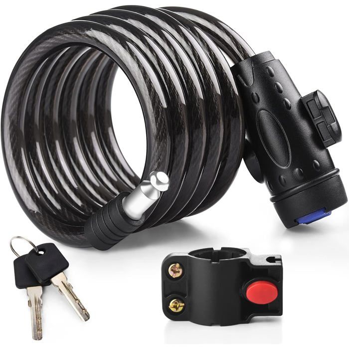 Antivol Chaîne Biglufu Haute Sécurité Pour Vélo/scooter - Acier, Noir, Avec Clés