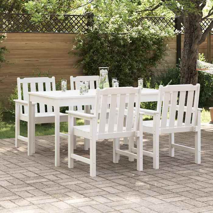 vidaXL Chaises de Jardin 4 pcs Blanches 65 5x55 5x88 cm HDPE Chaises de Jardin 2 pcs Blanches HDPE - vue 3