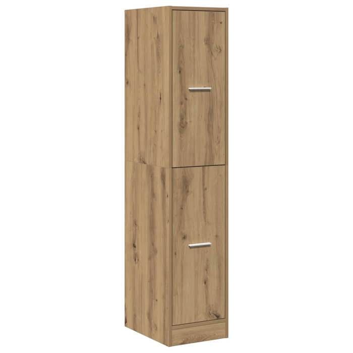 Brun Armoire dapothicaire CLARENCE Armoire à pharmacie/cuisine Chêne artisanal 30x41x1445 cm Bois dingénierie LV2433