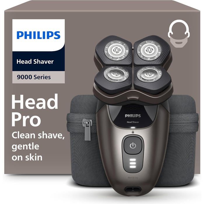 Rasoir Philips Head Shaver Pro 9000 HS998015 Tête flexible 360° lames ComfortCut