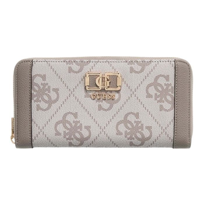 GUESS Porte-monnaie crème pour femme - Aldina SLG Medium Zip Around Wallet M Cream White 312953 crème - Bagagerie - Maroquinerie